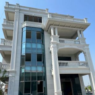 邵阳 芝麻白花岗岩别墅外墙干挂效果展示